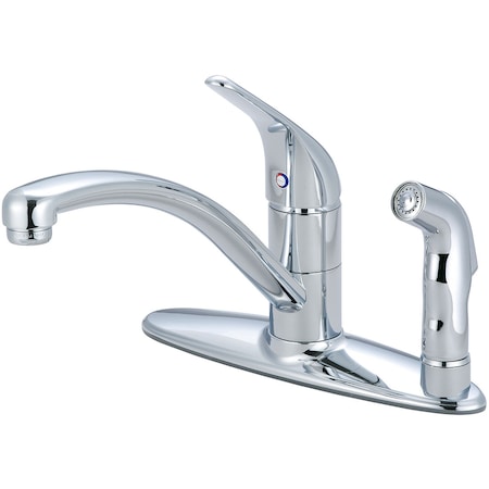 Pioneer Industries Single Handle Kitchen Faucet, NPSM, Standard, Polished Chrome, Number of Holes: 3 Hole 2LG162